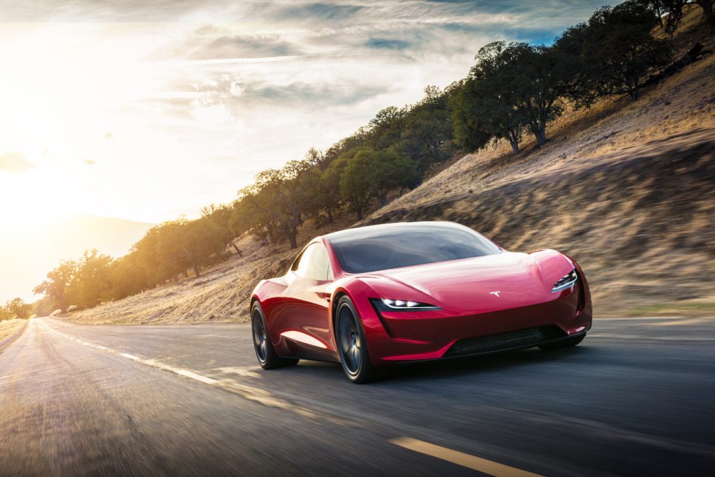 red tesla roadster