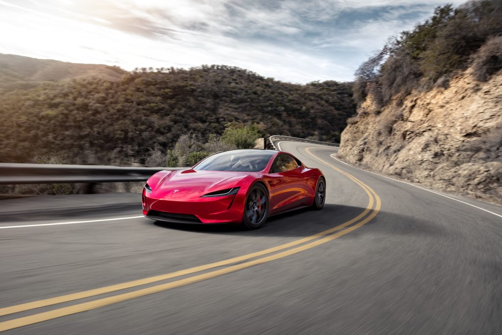 red tesla roadster