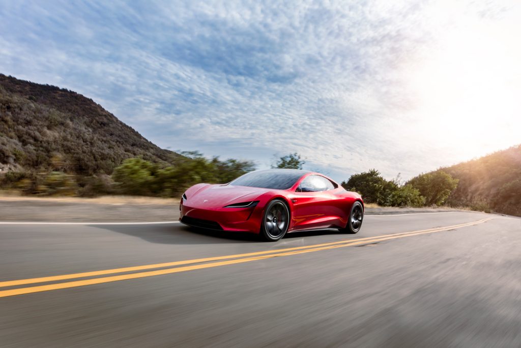 red tesla roadster