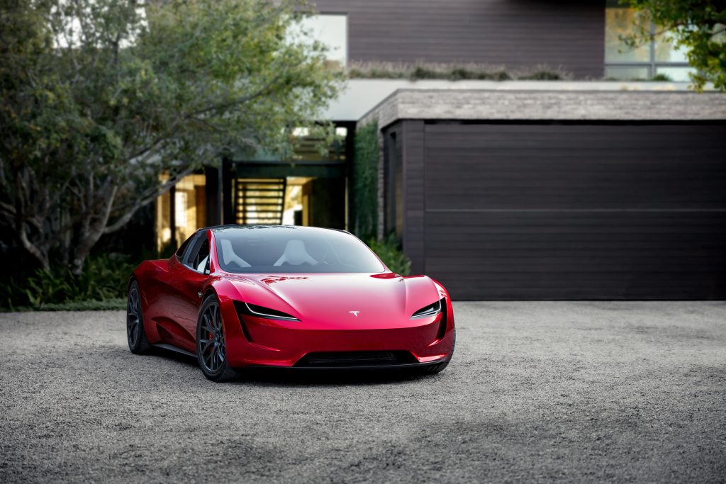 red tesla roadster