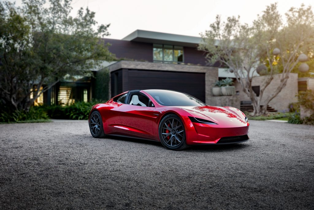 red tesla roadster