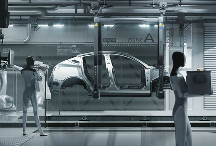 Tesla assembly line