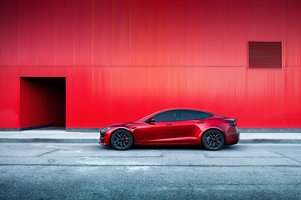 red tesla model s