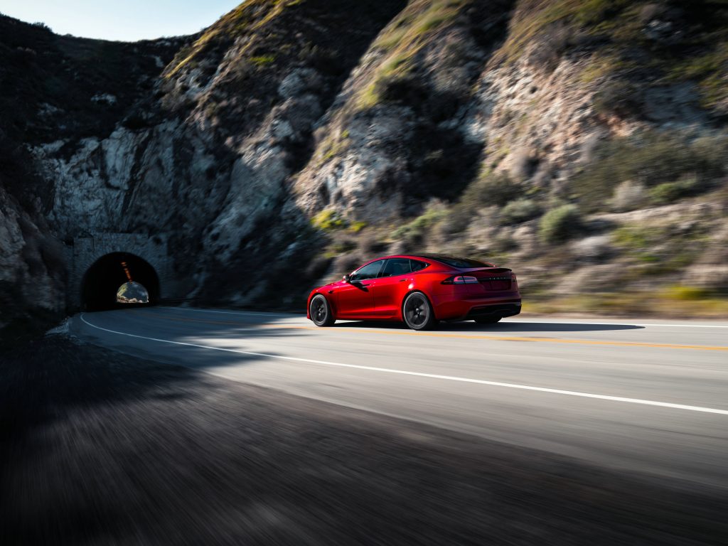 red tesla model s