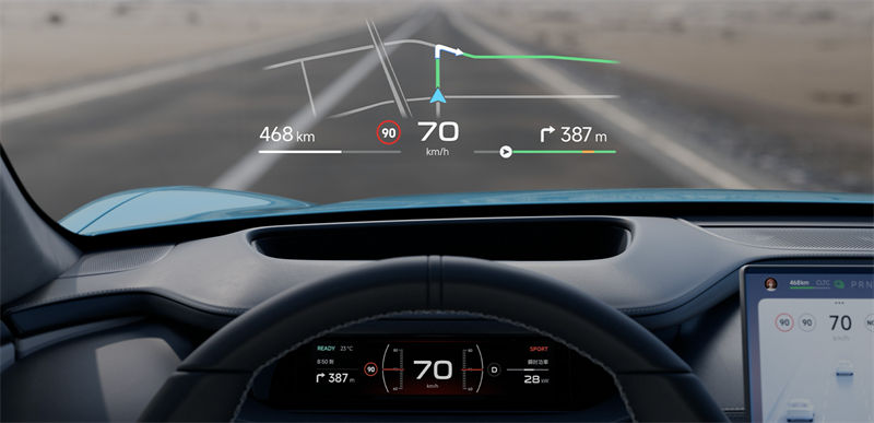 Xiaomi su7 interior head-up display