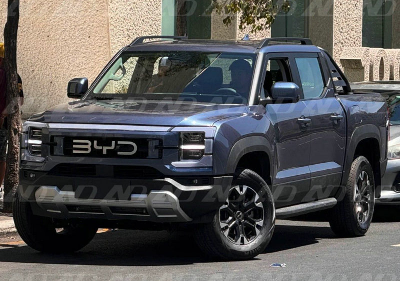 BYD SHARK pickup truck with huge BYD letter logo